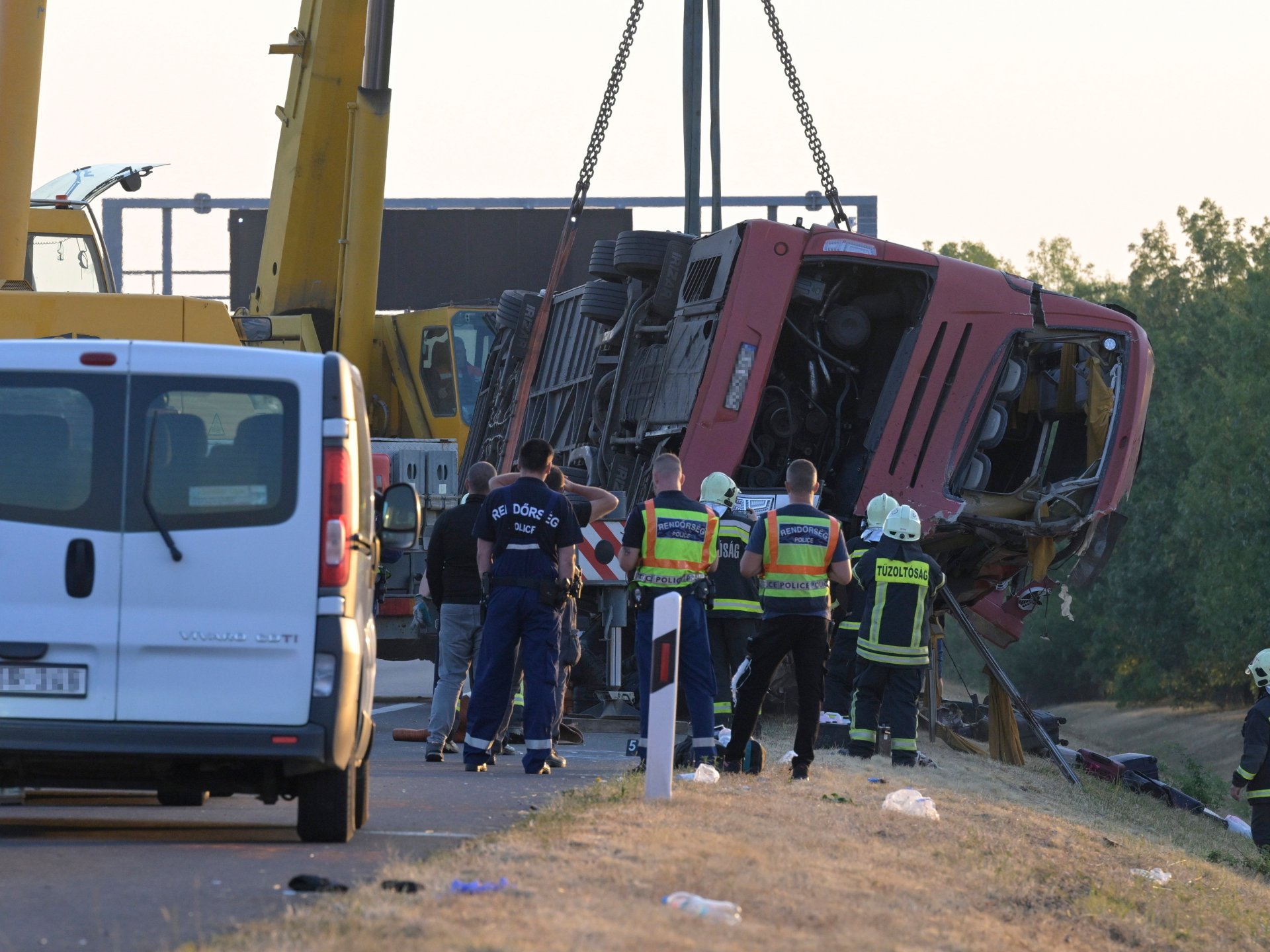 At least 12 people killed in Hungary bus crash